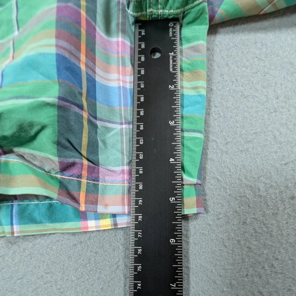 Polo Ralph Lauren Swim Trunks Mens Medium Green Plaid Drawstring Mesh Lined